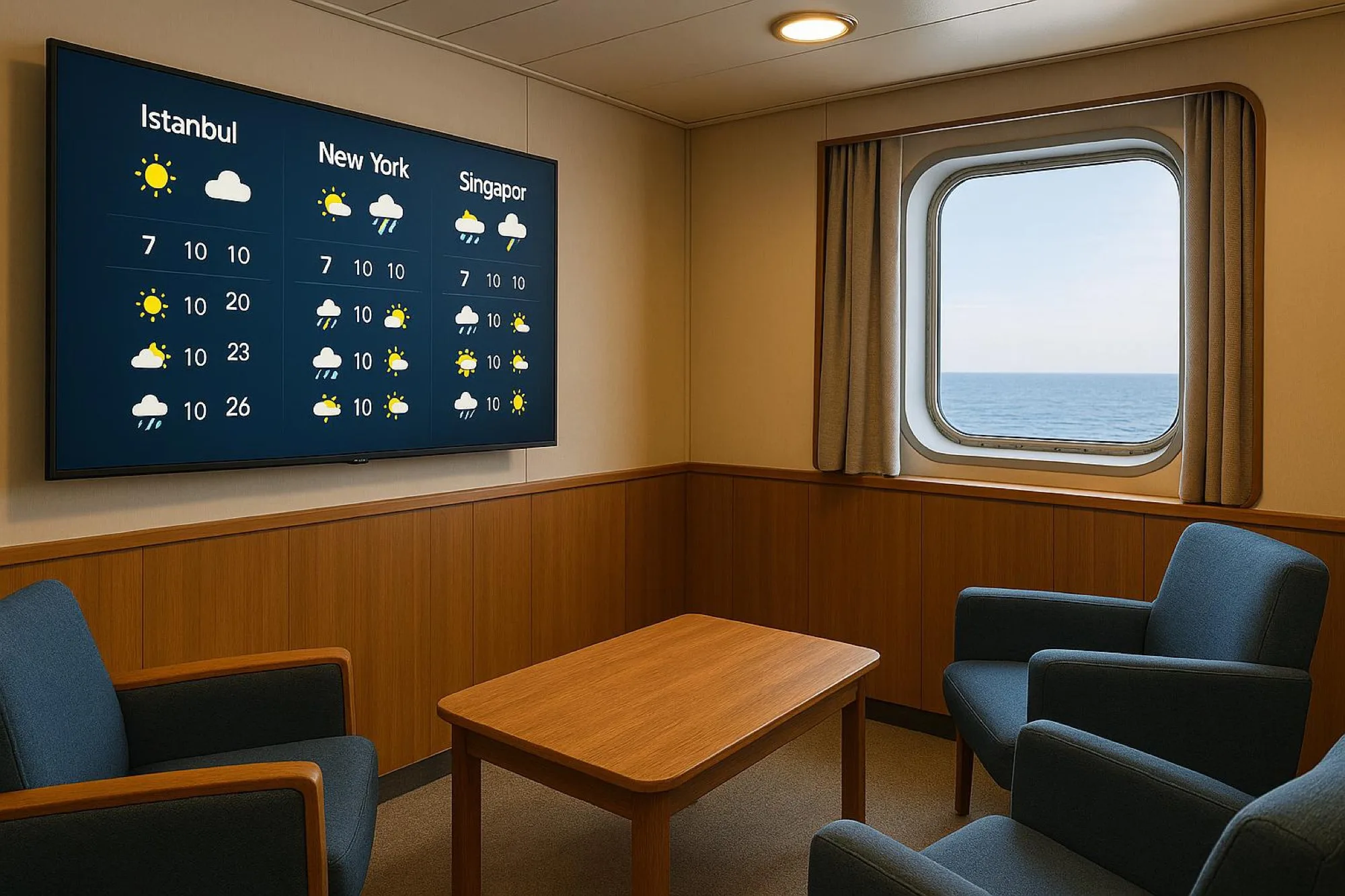 Passenger casting Netflix to a shipboard IPTV monitor using Fleex system