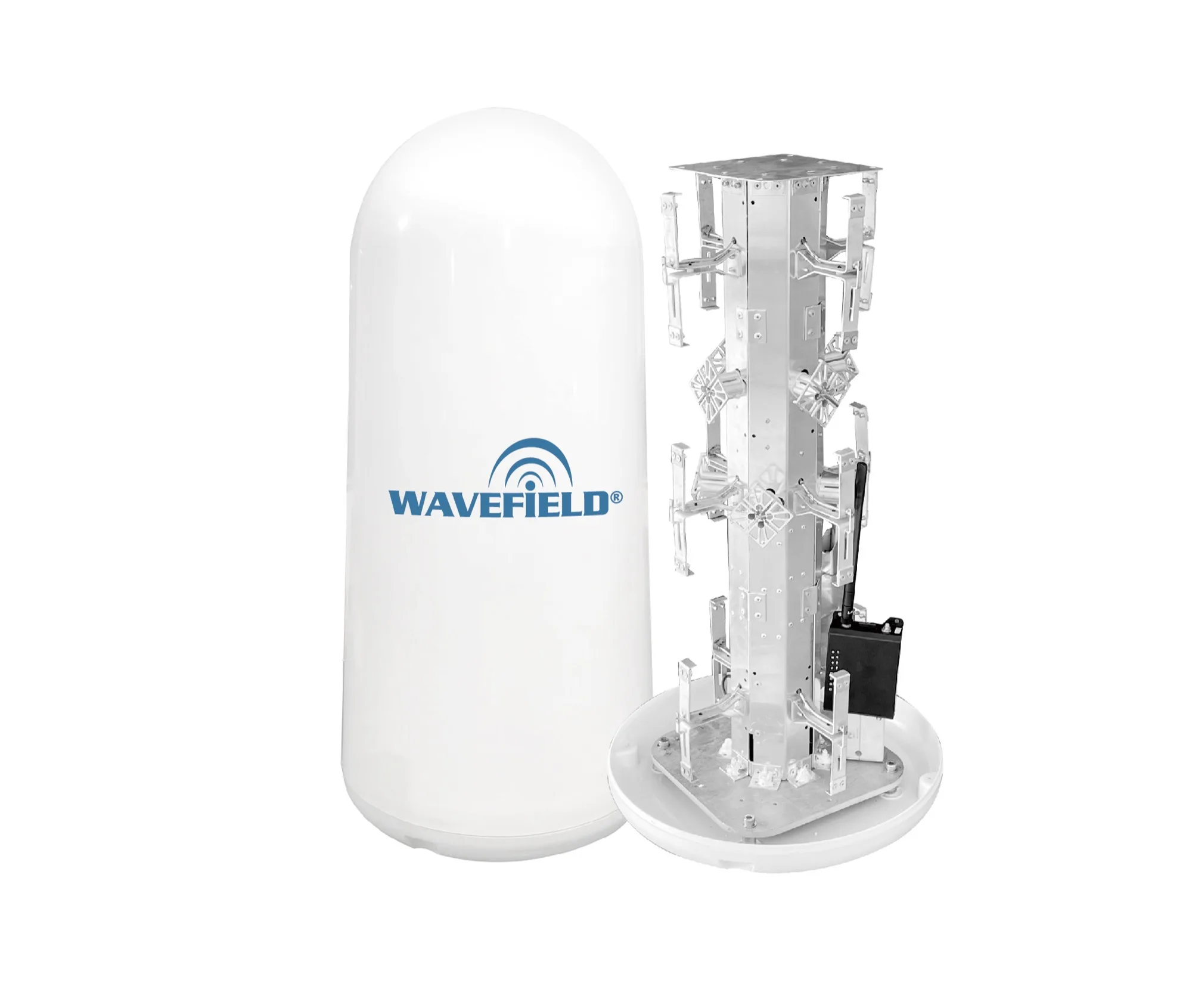 Marine antenna for LTE 4G/5G marine connectivity installed on offshore vessel