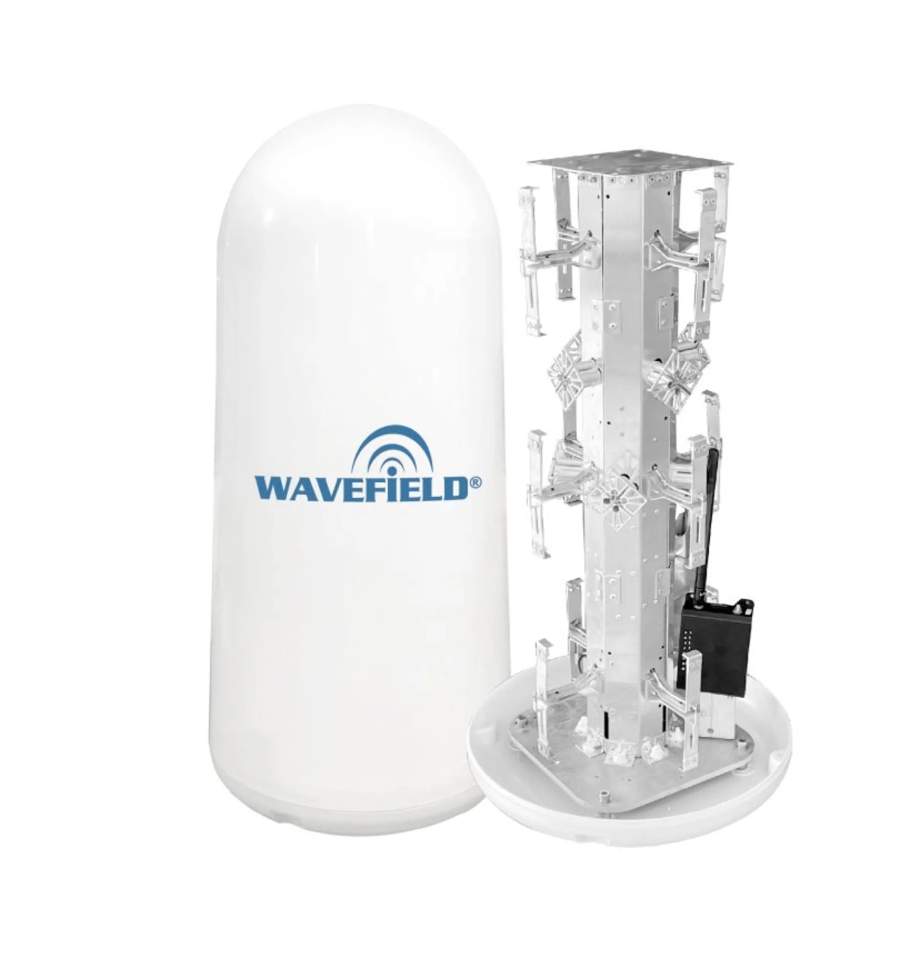 Marine antenna for LTE 4G/5G marine connectivity installed on offshore vessel