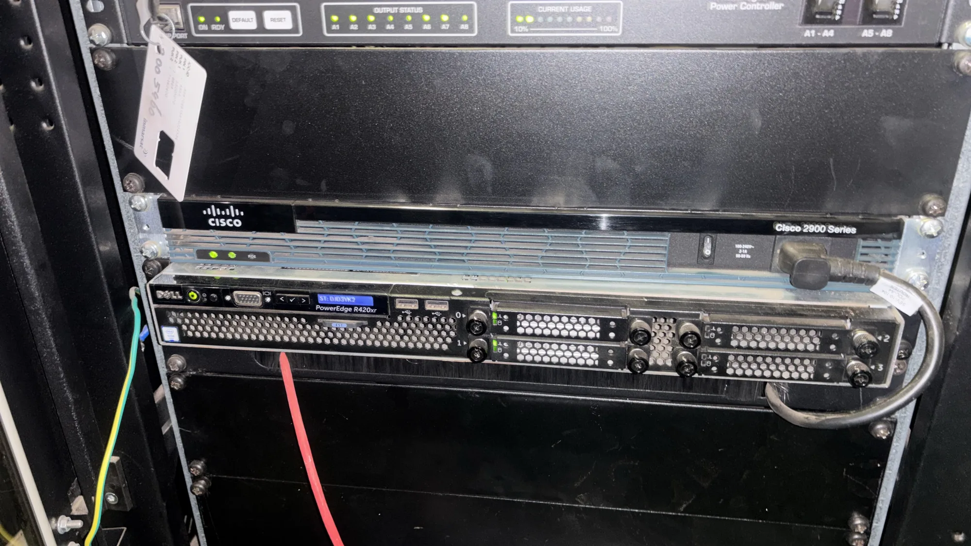 Fleet Xpress below-deck rack with Cisco router and Inmarsat terminal