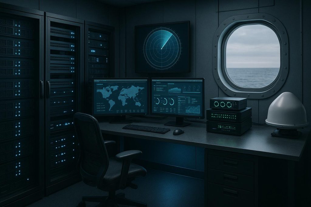 Monitoring cyber threats on a ship using maritime cybersecurity solutions