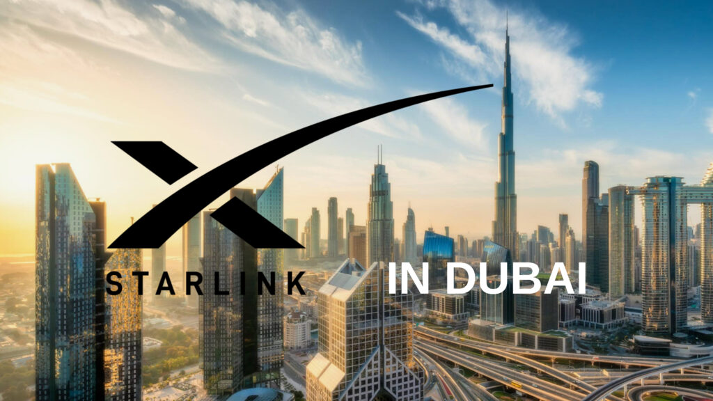 Starlink Dubai satellite internet system installed on rooftop in UAE