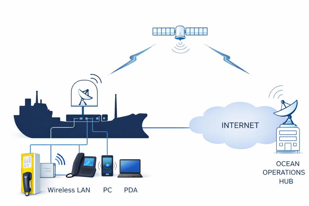 maritime voip system installation on ship
