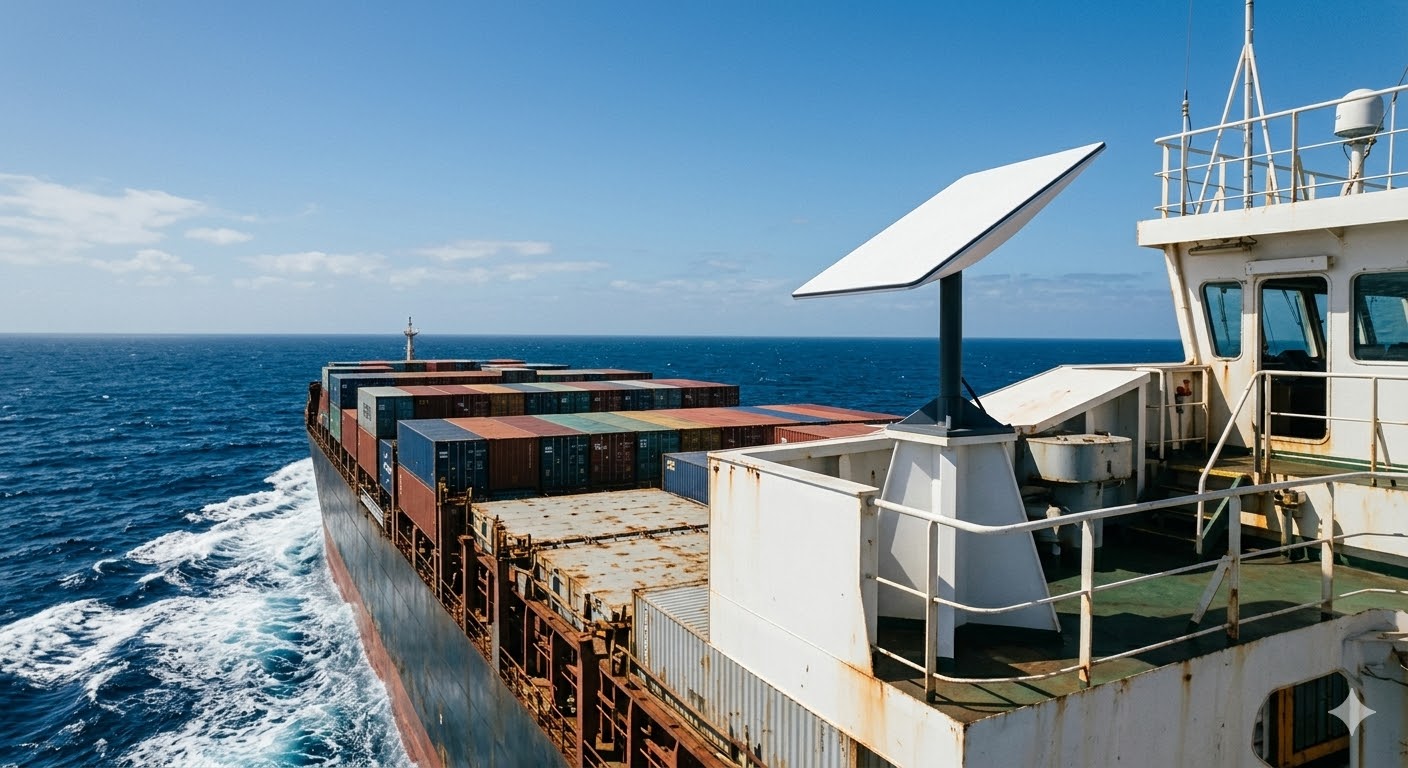 ship satellite internet system maritime network equipment onboard vessel