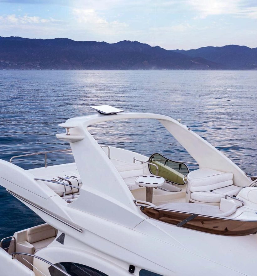 Starlink maritime internet antenna installed on a commercial vessel at sea