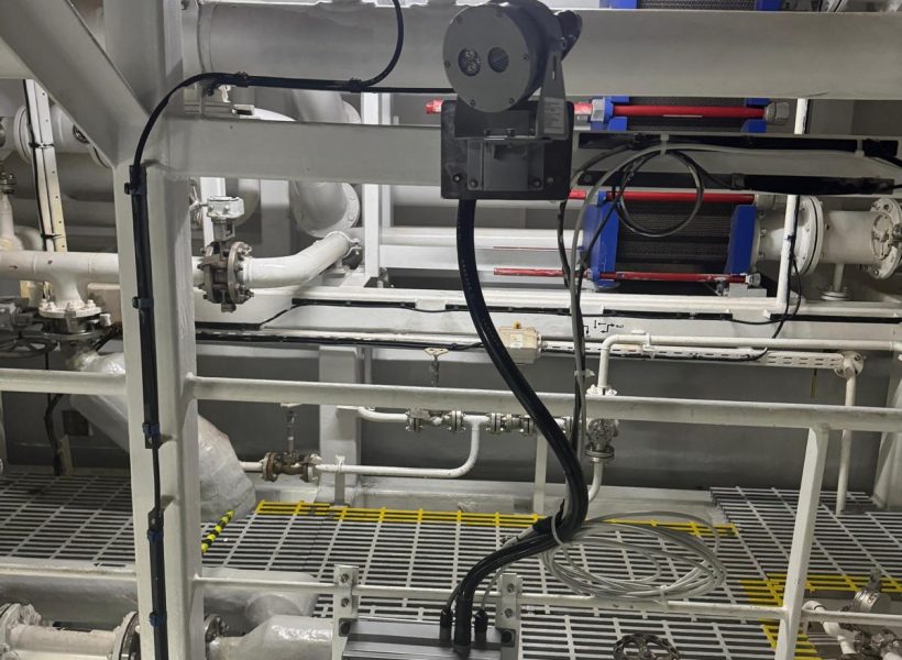 Shipboard CCTV upgrade showing modern marine surveillance cameras installed on vessel deck